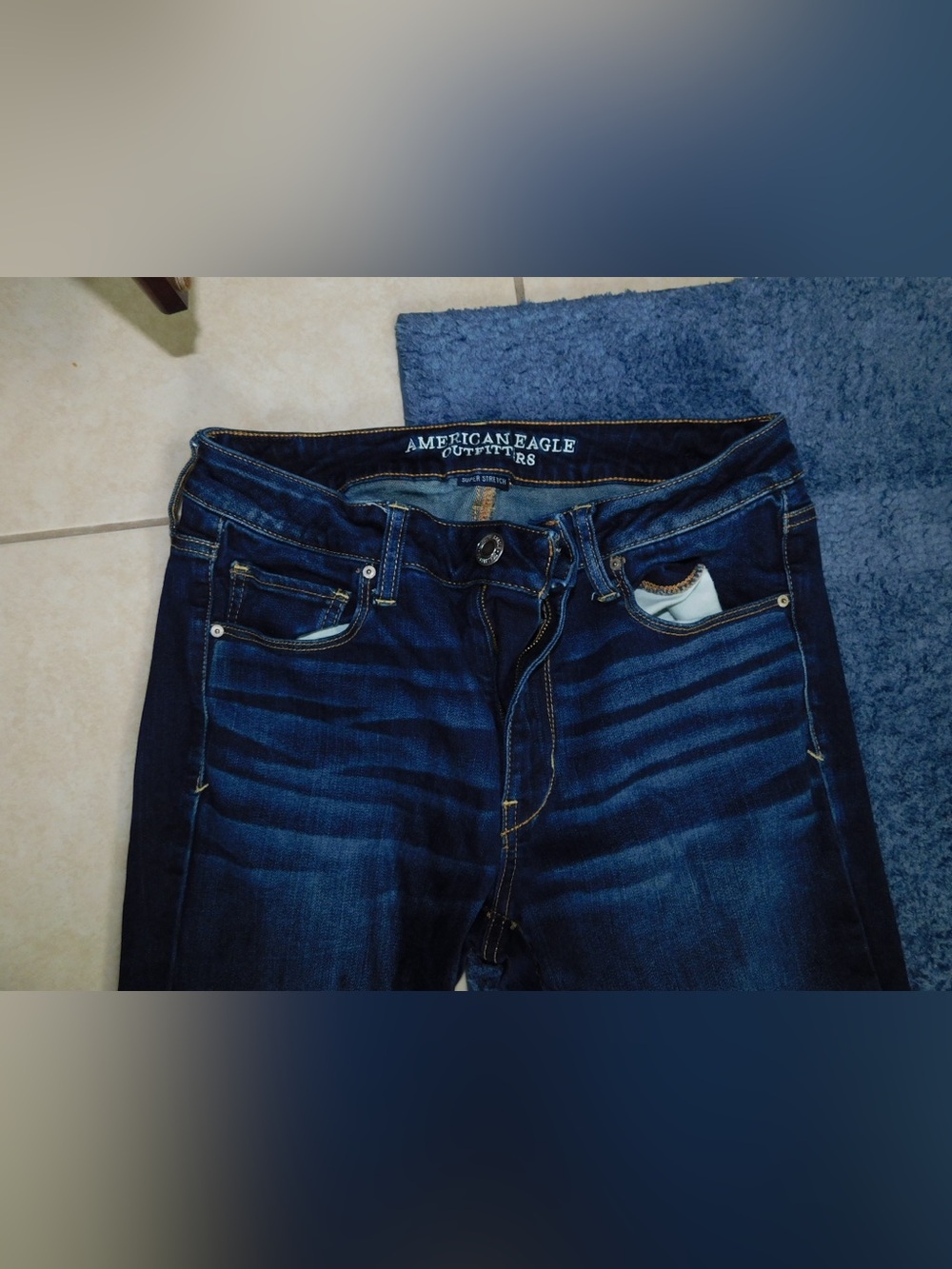 American Eagle Outfitters Women's Dark Blue Skinny Jeans